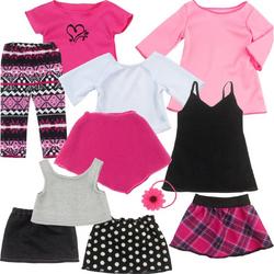 Sophias by Teamson Kids 11-delige springset voor Pop van 18 inch, roze/zwart
